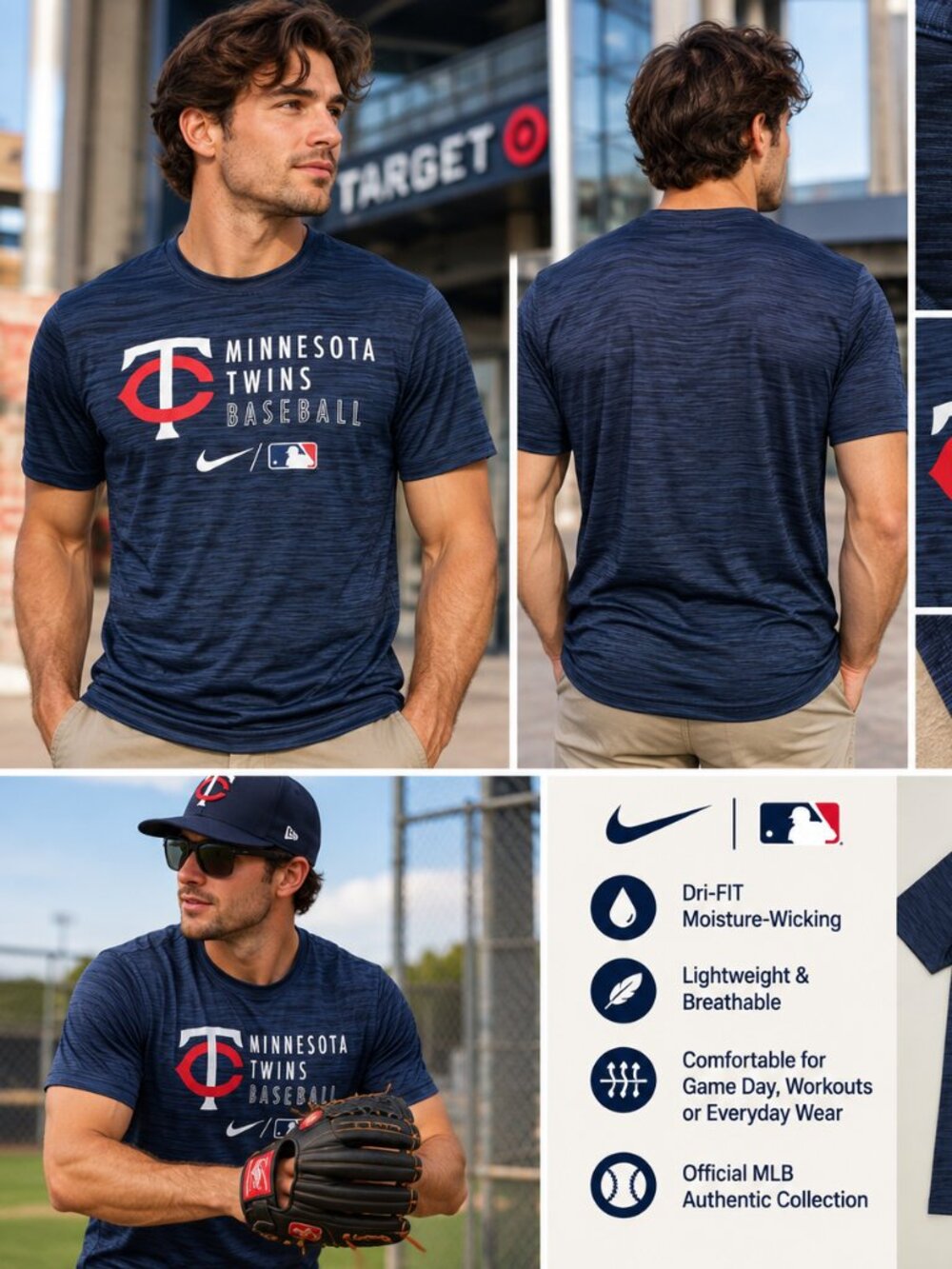 Nike Minnesota Twins Authentic Collection Dri-FIT MLB Shirt – Men’s M